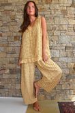Nonni Gingham Relaxed Barrel Pant Mustard